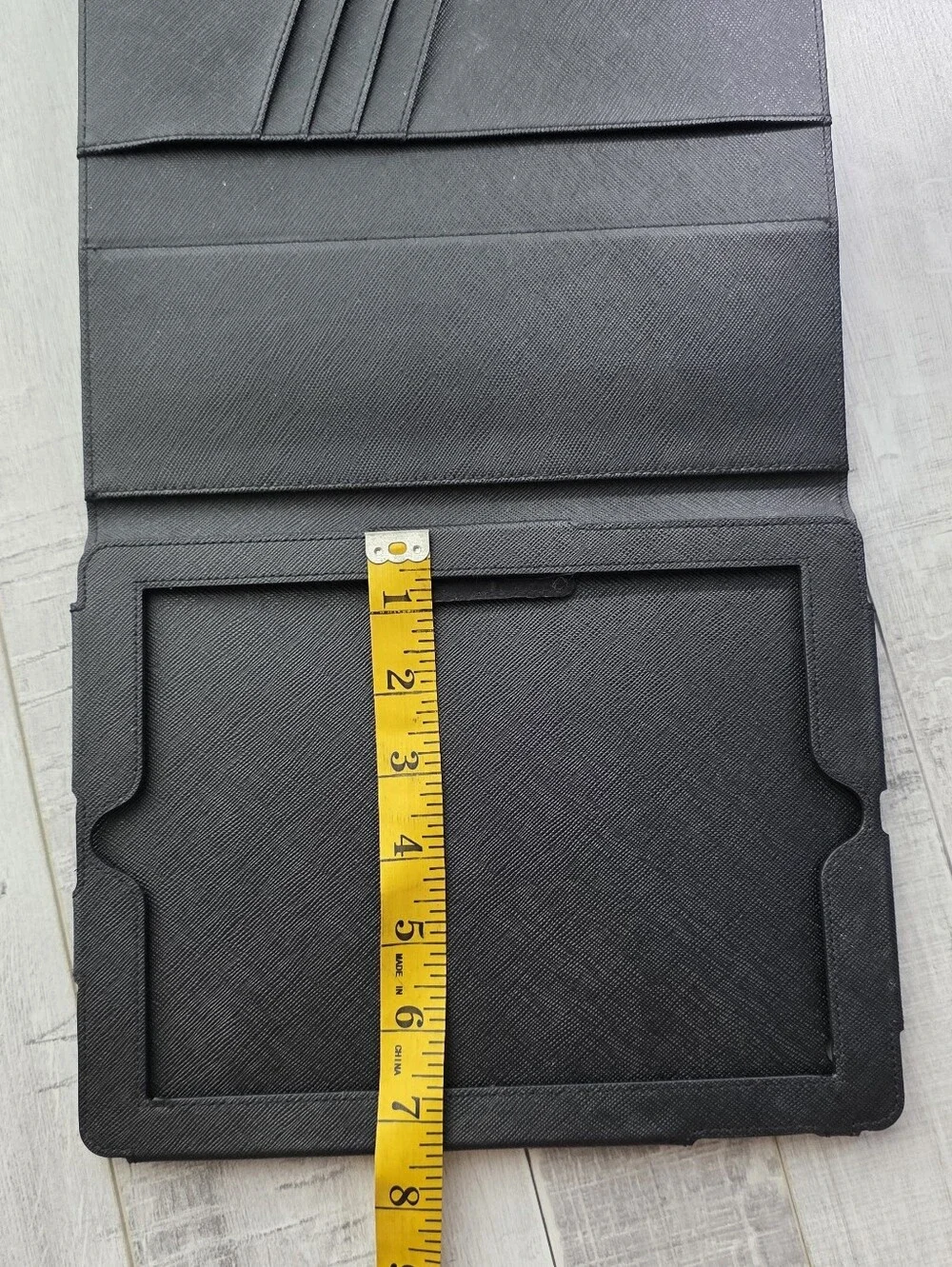 Michael Kors Black Saffiano Leather Ipad Tablet Case With Card Holder